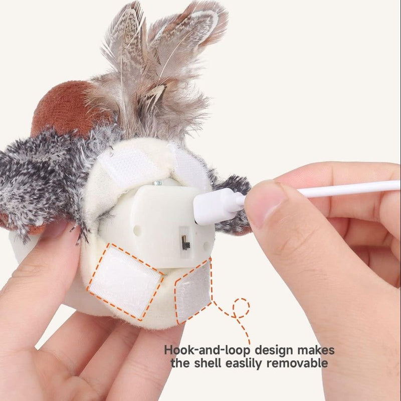 Simulated bird pet toy