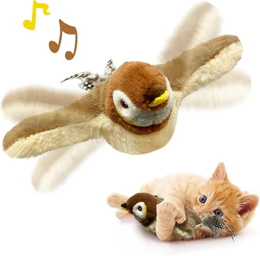 Simulated bird pet toy